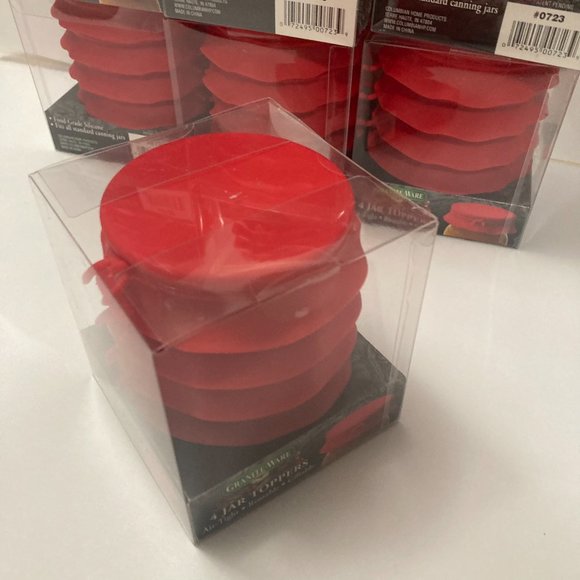 Granite Ware Silicone Canning Jar Toppers Lid Standard Red 9 Packs - Picture 6 of 13
